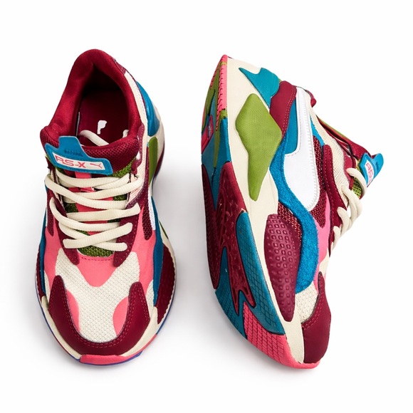 PUMA RS-X3 Puzzle Chunky Sneakers Colorblock Y2K US 6.5C big kid/ women’s 8 - Picture 3 of 16